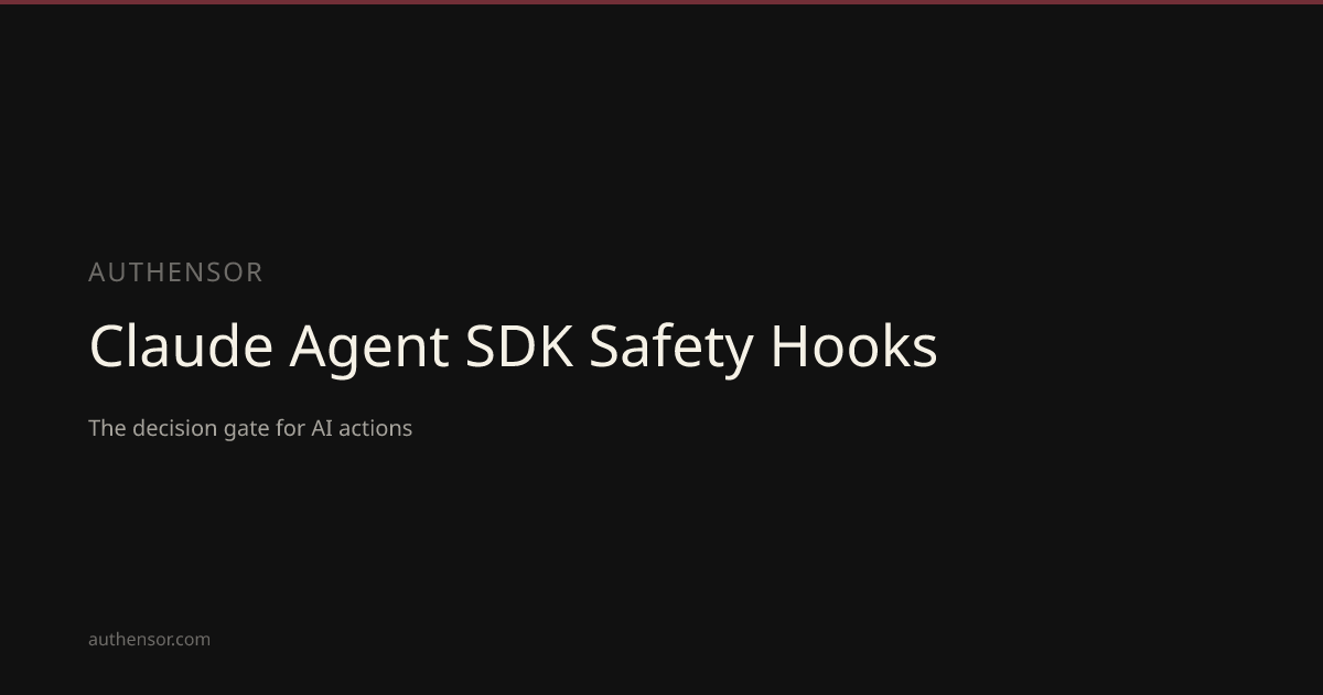 Claude Agent SDK Safety Hooks | Learn | Authensor | Authensor